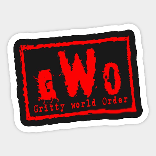 Gritty World Order (Red Design) Sticker by Gritty Urban Saga